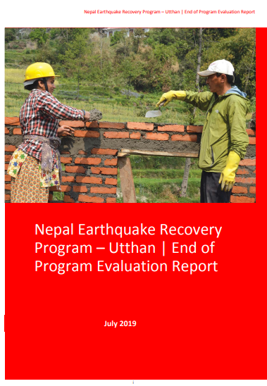 Final Evaluation of Earthquake Recovery (Utthan) Program in Nepal (American Red Cross Nepal)