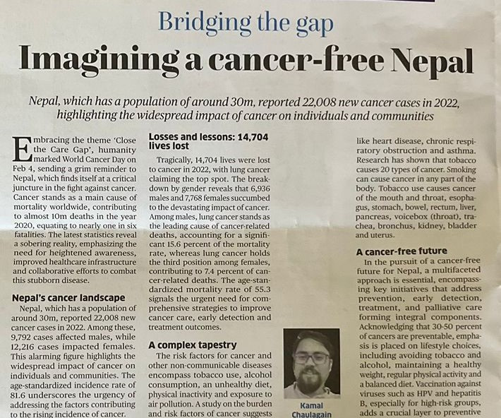 Bridging the gap: Imagining a cancer-free Nepal