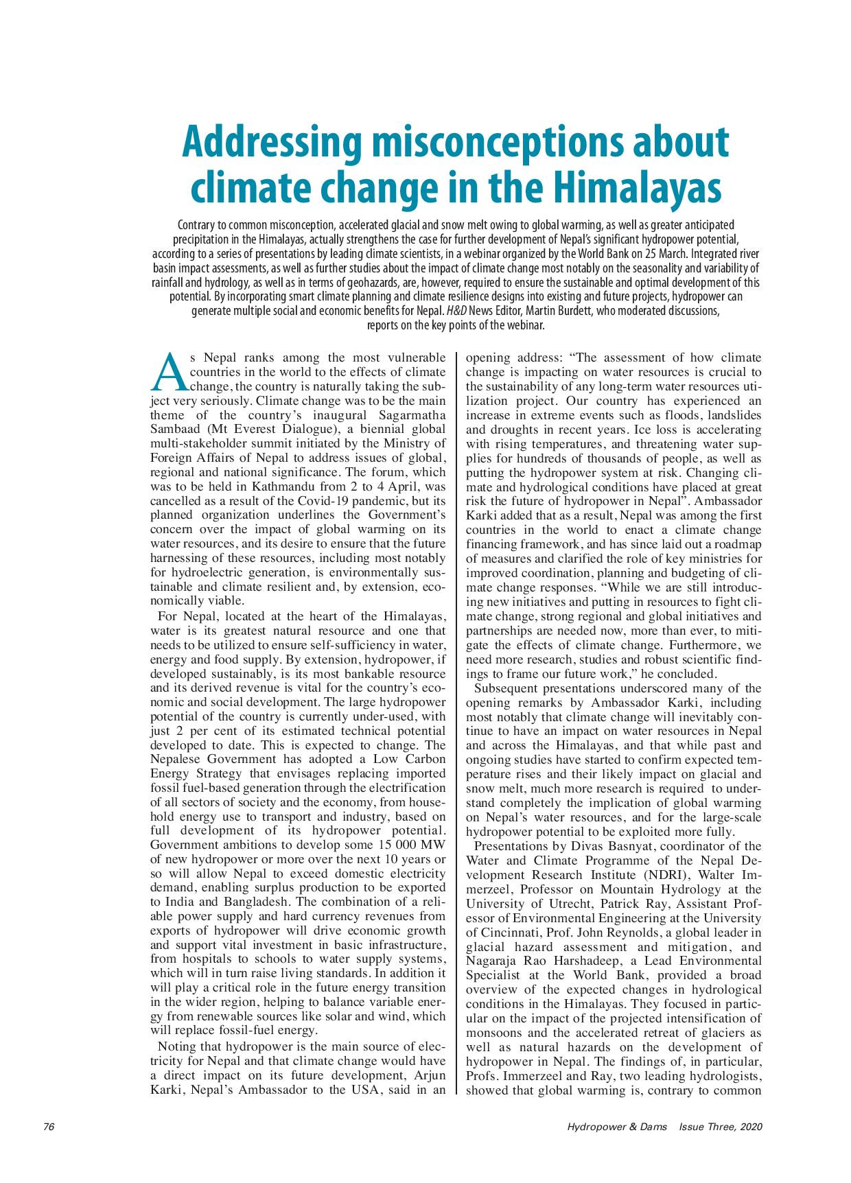 World Bank Nepal climate change
